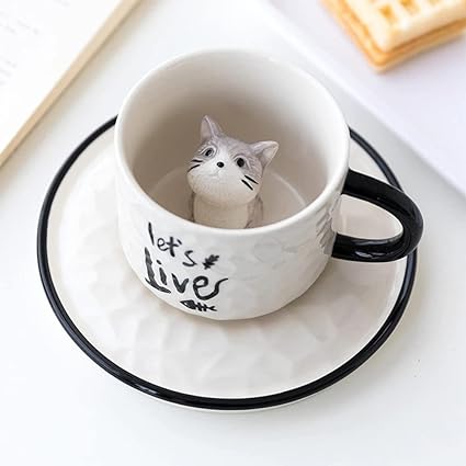 Cute 3D Kitty in a Mug