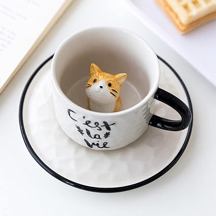 Cute 3D Kitty in a Mug