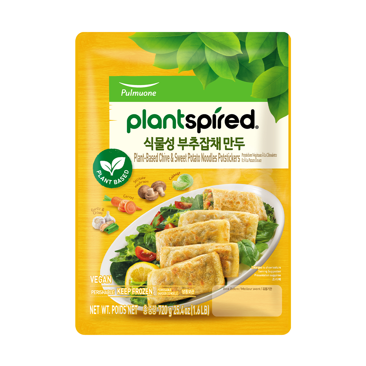 Pulmuone Garlic Chive & Sweet Potato Noodle Potstickers Dumpling (720G)