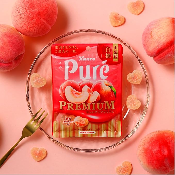 Kanro Pure Gummy Premium Pêche Blanche Yamanashi (54G)