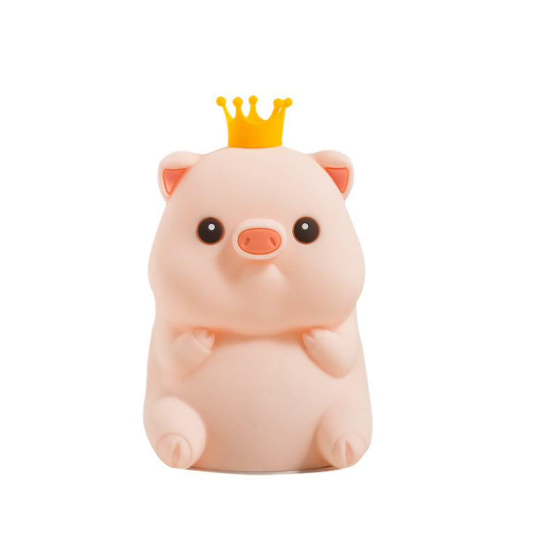 クラウンピッグシリコンナイトランプ
