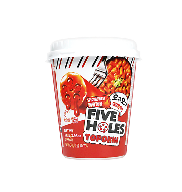 Five Holes Spicy & Sweet Topokki Rice Cake (112G) [Best Before