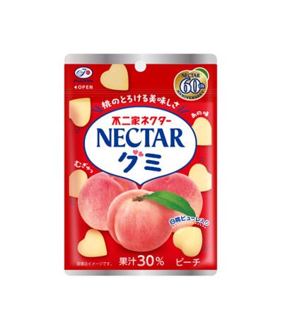 Bonbons gélifiés Fujiya Nectar Pêche (48 g) DLUO : 2025,01