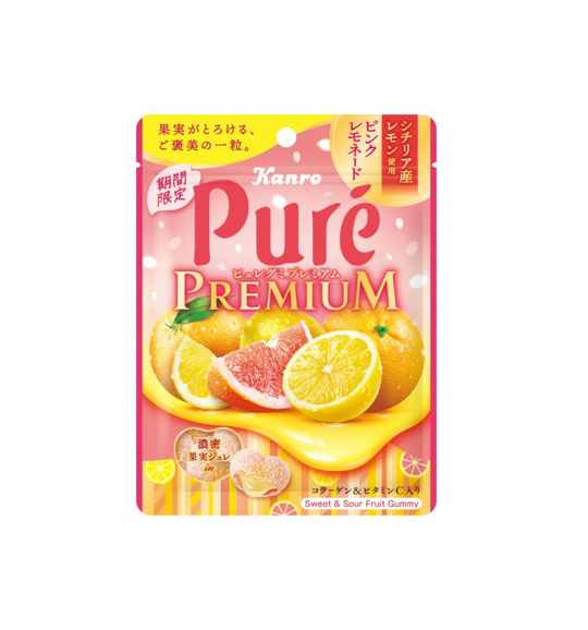 Kanro Pure Gummy Premium Limonade Rose (54 g)
