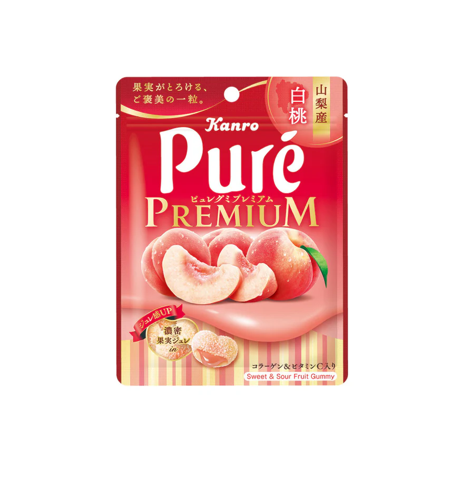Kanro Pure Gummy Premium Pêche Blanche Yamanashi (54G)