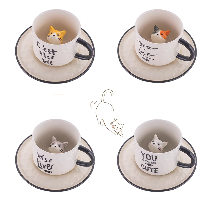 Cute 3D Kitty in a Mug