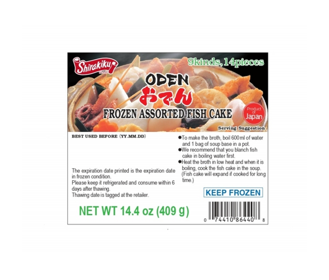 Shirakiku Oden Frozen Assorted Fish Cake Set (409G)