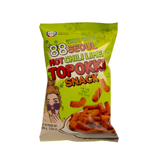 Surasang Hot Chili Lime Topokki Snack (100G) [Best Before Date Surasang Hot Chili Lime Topokki Snack (100G) [Best Before Date