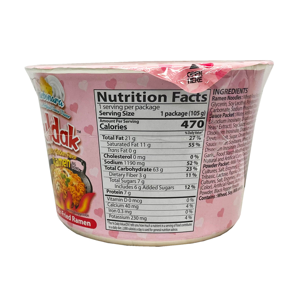 Samyang Buldak Carbo Hot Chicken Flavour Ramen (105G)