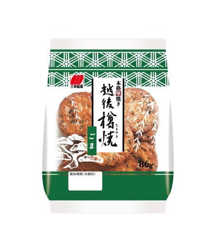 Sanko Echigo Barrel Senbei Rice Cracker Grilled Sesame Seeds (86G)