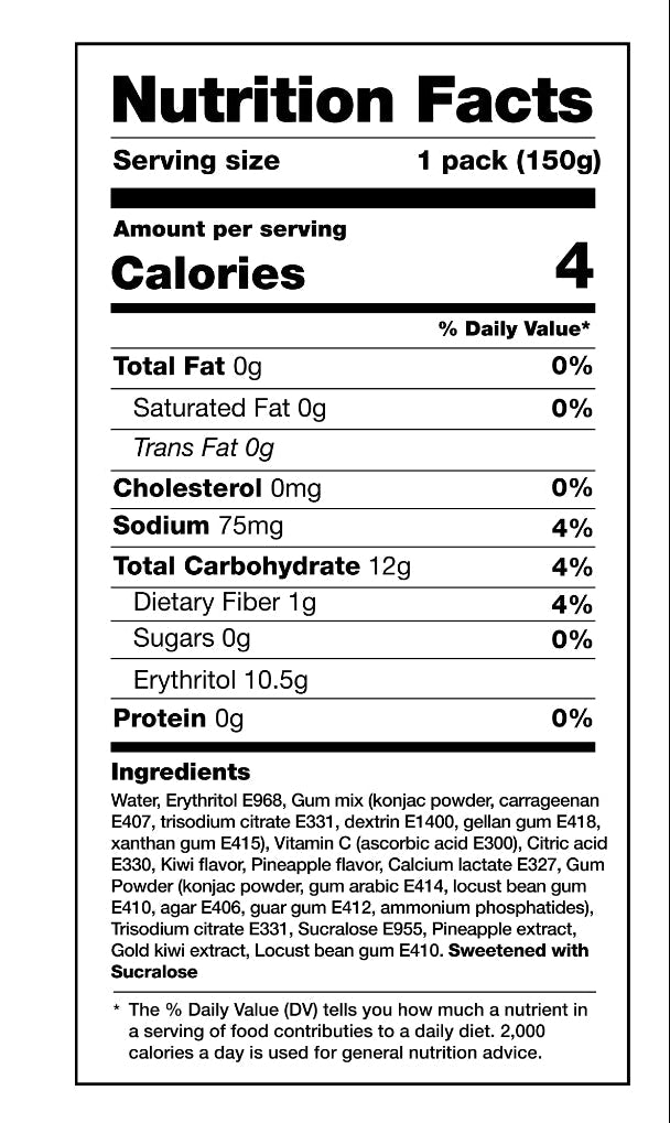 Sugarlolo Konjac Jelly Gold Kiwi & Pineapple (150ML)