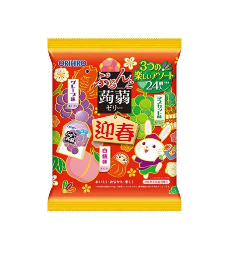 Orihiro New Year Konjac Jelly Pouch Raisin + Pêche Blanche + Muscat