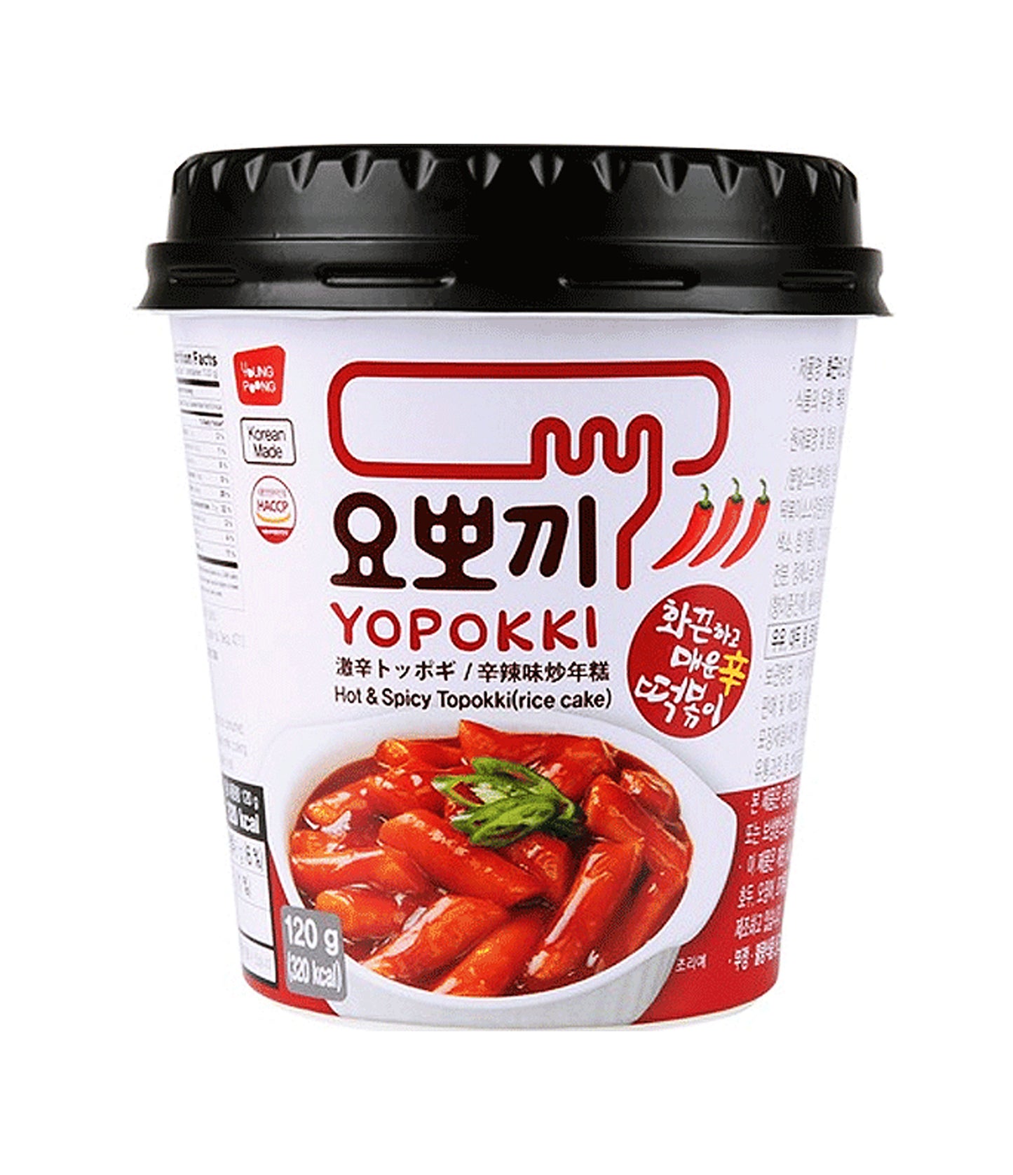 YP Yopokki Gâteau de riz chaud et épicé Topokki (120G)