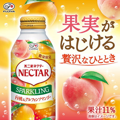 Fujiya Nectar Sparkling White Peach & Alphonso Mango (380ML) [Best Before Date: 2027.01.15]