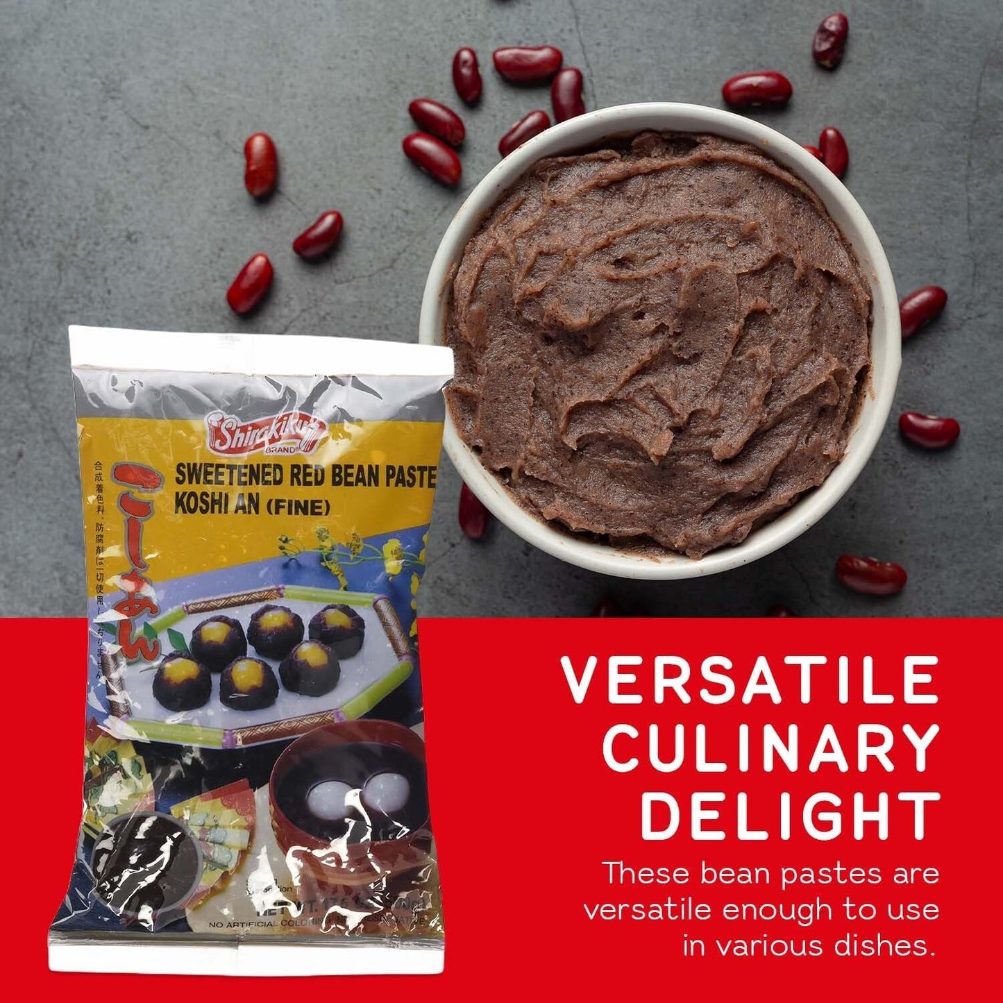 Pâte de haricots rouges sucrée fine Shirakiku Koshi An (500 g)