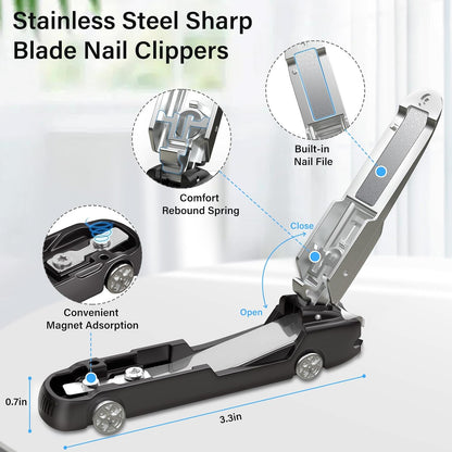 Car Shaped Stainless Steel Splash-Proof Nail Clipper