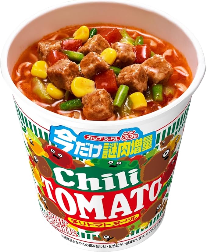 Nissin Cup Noodle Chili Tomate Extra Viande Mystère (78G) [Date Limite de Consommation : 2026.08.06]