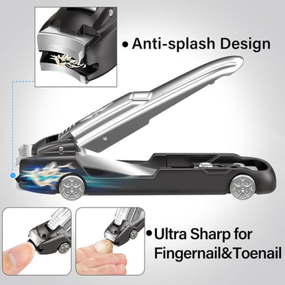 Car Shaped Stainless Steel Splash-Proof Nail Clipper