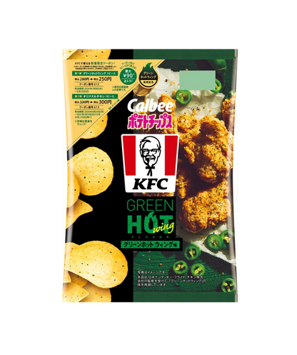 Calbee Potato Chips KFC Green Hot Wings Flavor (62G) [Best Before Date: 2026.12]