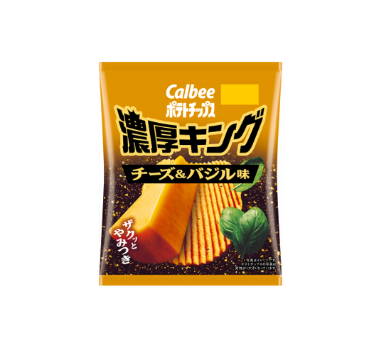Calbee Potato Chips Rich King Cheese & Basil (52G)