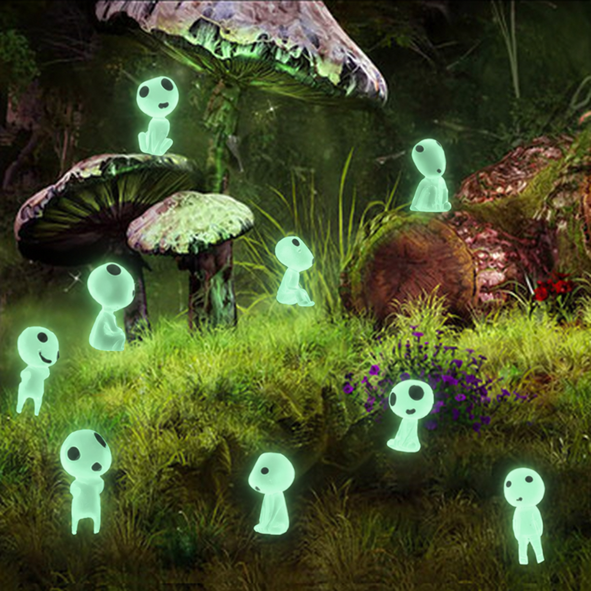 Studio Ghibli Princess Mononoke Kodama Glow in the Dark Mini Figure (10PCS)