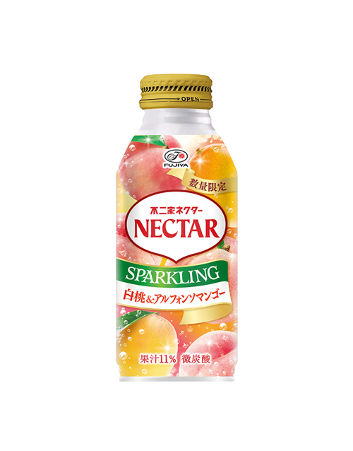 Fujiya Nectar Sparkling White Peach & Alphonso Mango (380ML) [Best Before Date: 2027.01.15]