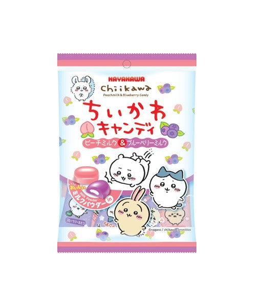 Bonbons au lait de pêche et aux myrtilles Hayakawa Chiikawa (48 g)