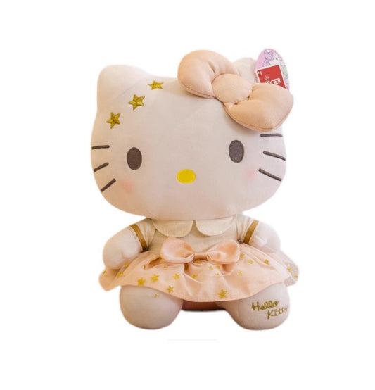 Peluche Hello Kitty blanche et dorée (25 cm)