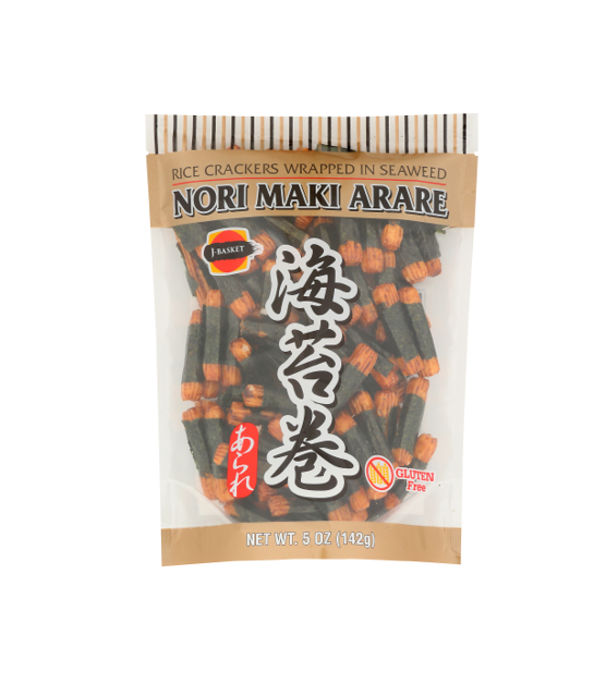 J-Basket Nori Maki Arare Senbei Rice Cracker (142G)