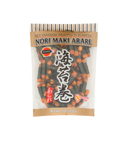 J-Basket Nori Maki Arare Senbei Rice Cracker (142G)