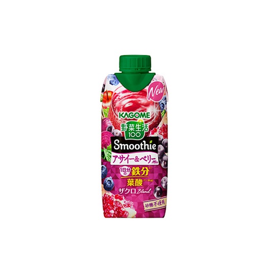 Kagome Vegetable Life 100 Smoothie Acai & Berry Mix (330ML) [Best Before Date: 2026.12.04]