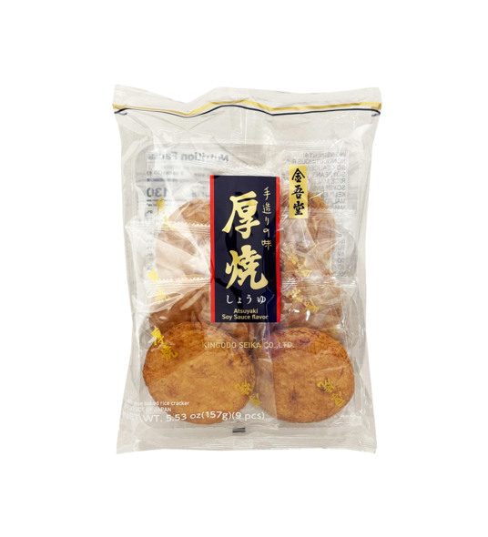 Kingodo Seika Atsuyaki Senbei Rice Cracker Soy Sauce (161G) [Best Before Date: 2027.04.04]