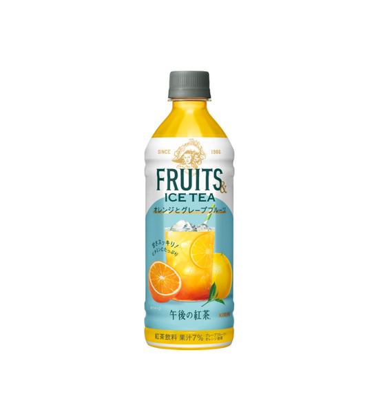Kirin Afternoon Fruits & Thé Glacé Orange & Pamplemousse (500 ml) [À consommer de préférence avant le : juin 2026]