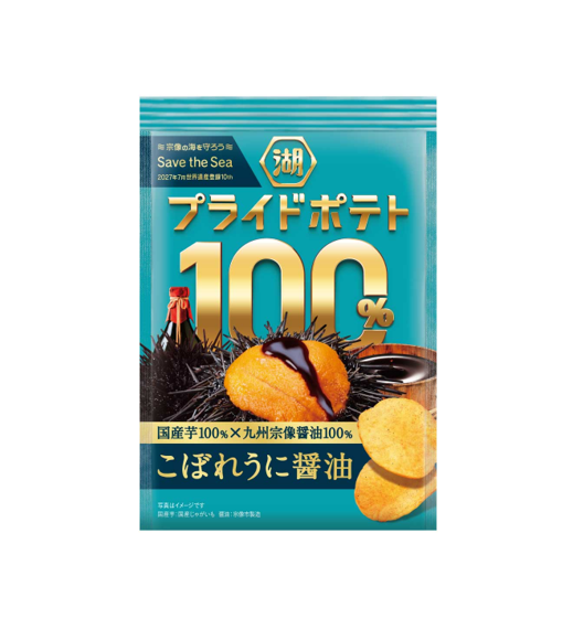 Koikeya Pride Potato Chip 100% Overflowing Uni Sea Urchin Soy Sauce (52G) [Best Before Date: 2027.02]