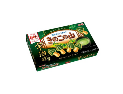 Meiji Kinoko No Yama Chocolate Biscuit Matcha (64G) [Best Before Date: 2026.05]