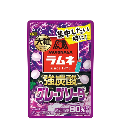 Morinaga Ramune Strongly Carbonated Grape Soda (25G)