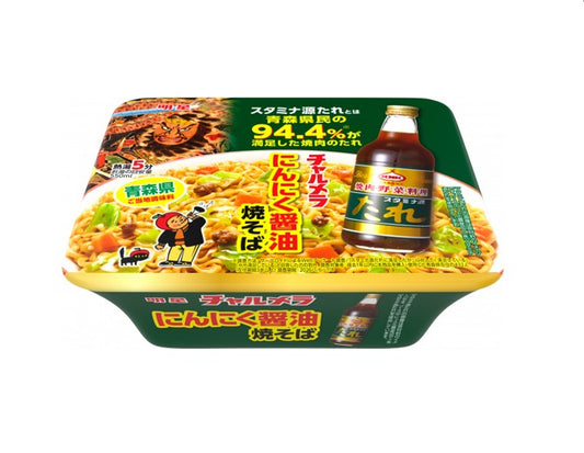 Yakisoba Myojo Charumera saveur sauce soja à l'ail, style Aomori (109 g) [Date limite de consommation : 13/01/2027]