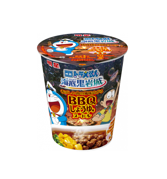 Myojo Doraemon the Movie: La Grande Aventure de Nobita dans les Mers du Sud - Nouilles Ramen Sauce Soja Barbecue (63G)