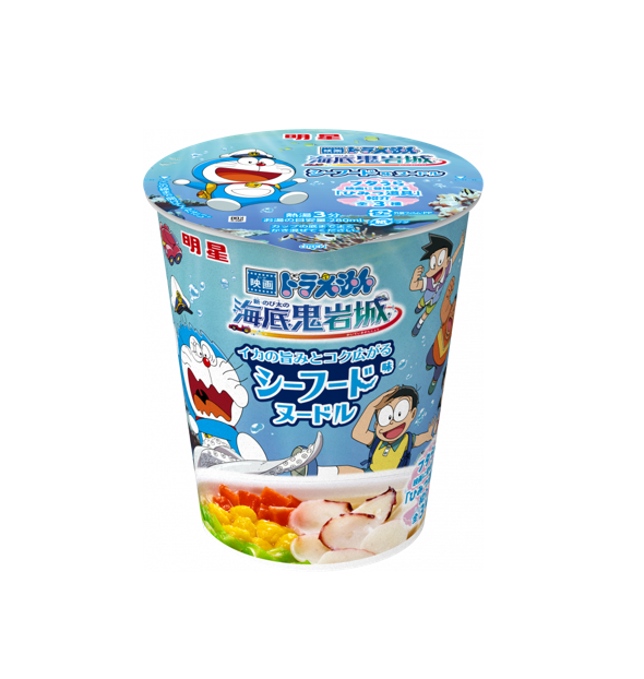 Myojo Doraemon le film : La nouvelle grande aventure de Nobita dans les mers du Sud - Nouilles de fruits de mer (64g)