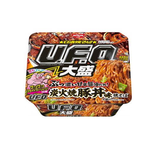 Bol de riz au porc grillé au charbon de bois Nissin UFO Big Yakisoba (151 g)