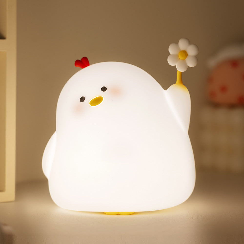 Chicken with Flower Silicone Night Lamp