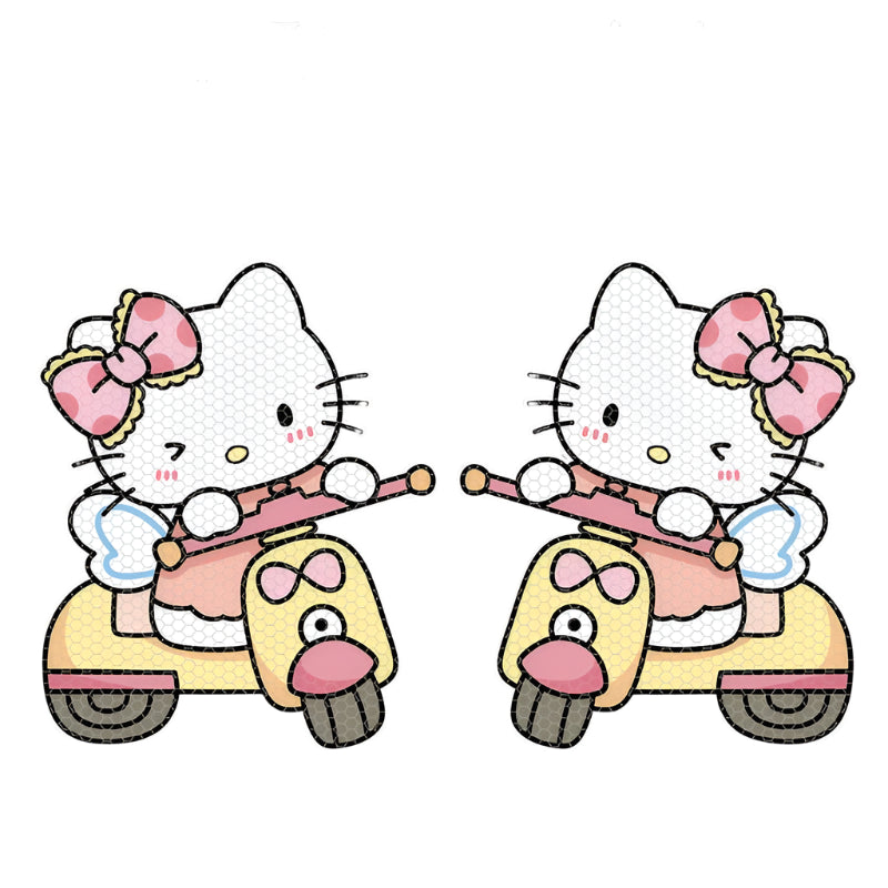 Hello Kitty on Scooter Vinyl Sticker (1 Piece)