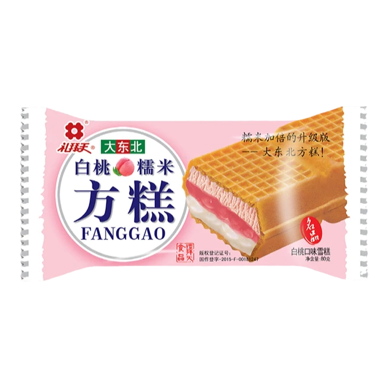 Libaitian Peach Glutinous Rice Ice Cream Wafer Sandwich (80G)