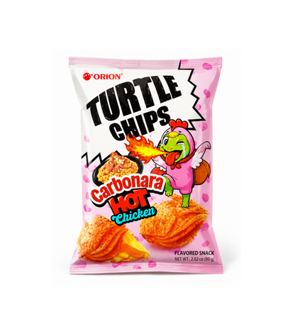 Orion Turtle Chips Carbonara Hot Chicken (160G) [Best Before Date: 2027.04.04]