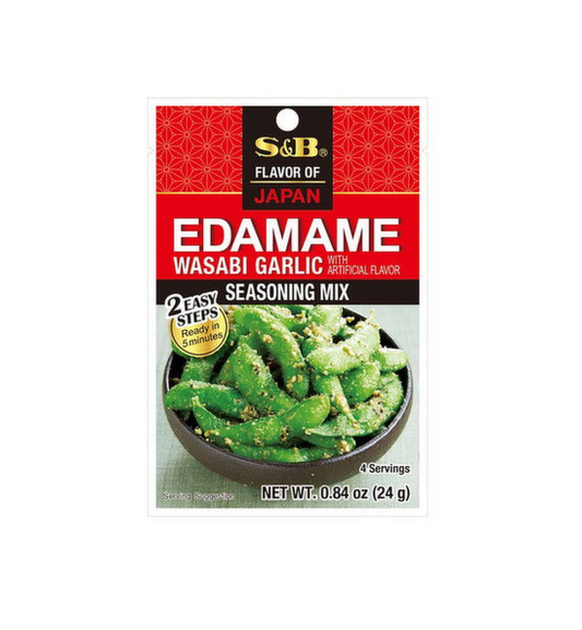 S&B Wasabi Garlic Edamame Seasoning Mix (24G)