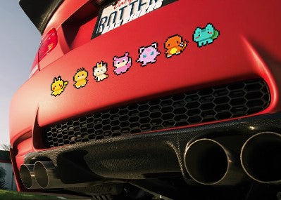 Autocollant pour voiture Pokémon Pixel Friends (1 pièce)