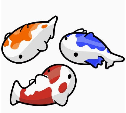 3 autocollants mignons pour voiture en forme de poisson Koi (1 pièce)