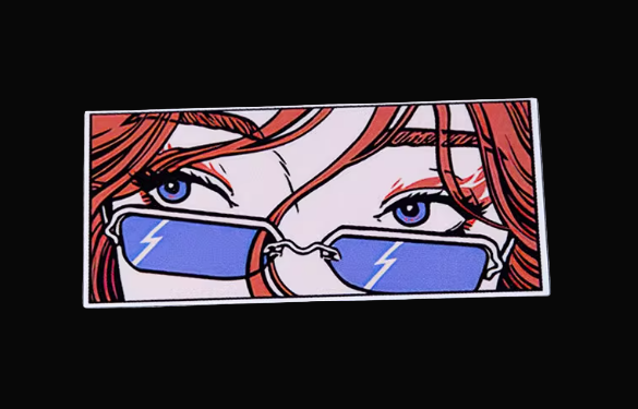 Autocollant en vinyle JDM Anime « Je te regarde » (1 pièce)