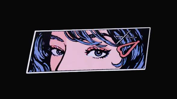 Autocollant en vinyle JDM Anime « Je te regarde » (1 pièce)