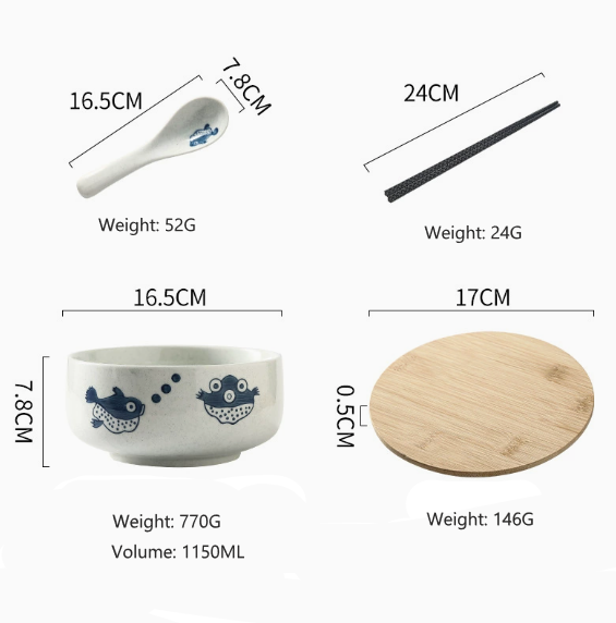 Ramen Bowl with Lid Set